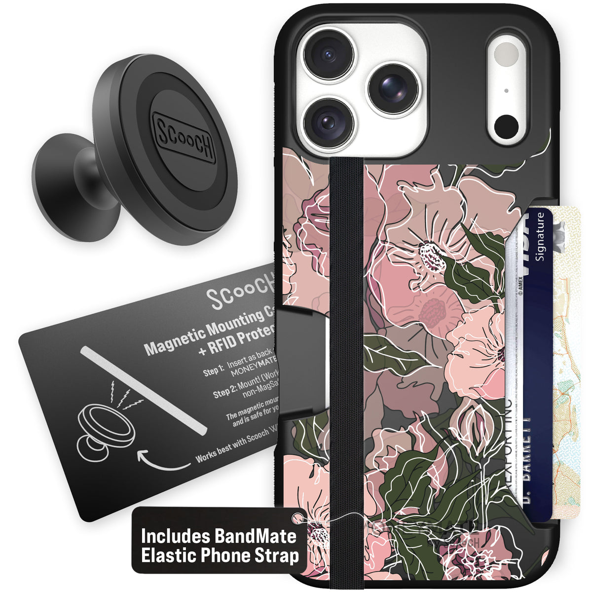 Moneymate Blush Botanical for iPhone 18 Pro Max — Starter Bundle