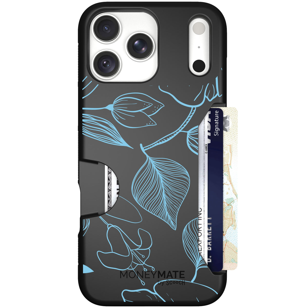 Moneymate Blue Hibiscus for iPhone 18 Pro Max — case