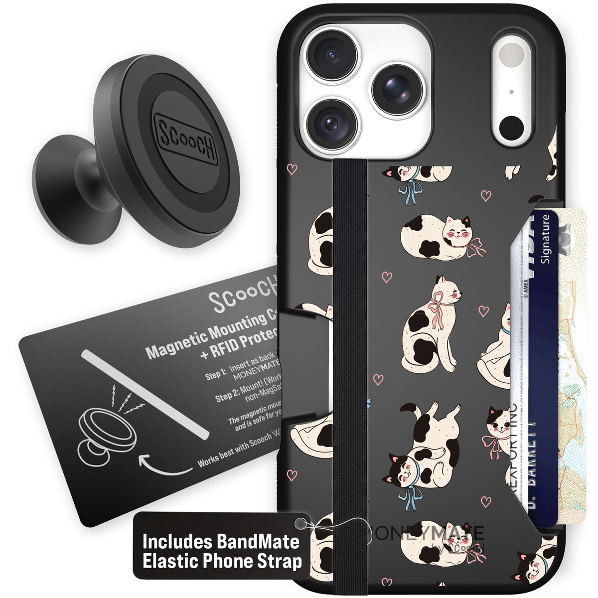 Moneymate Bow Kitties for iPhone 18 Pro Max — Starter Bundle