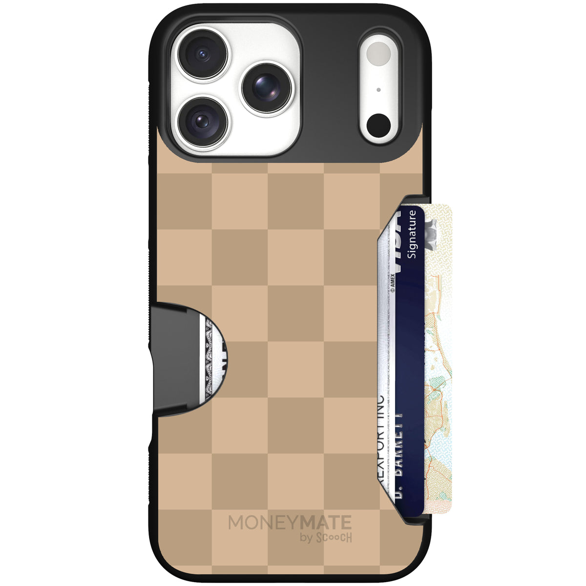 Moneymate Checkered Beige for iPhone 18 Pro Max — case