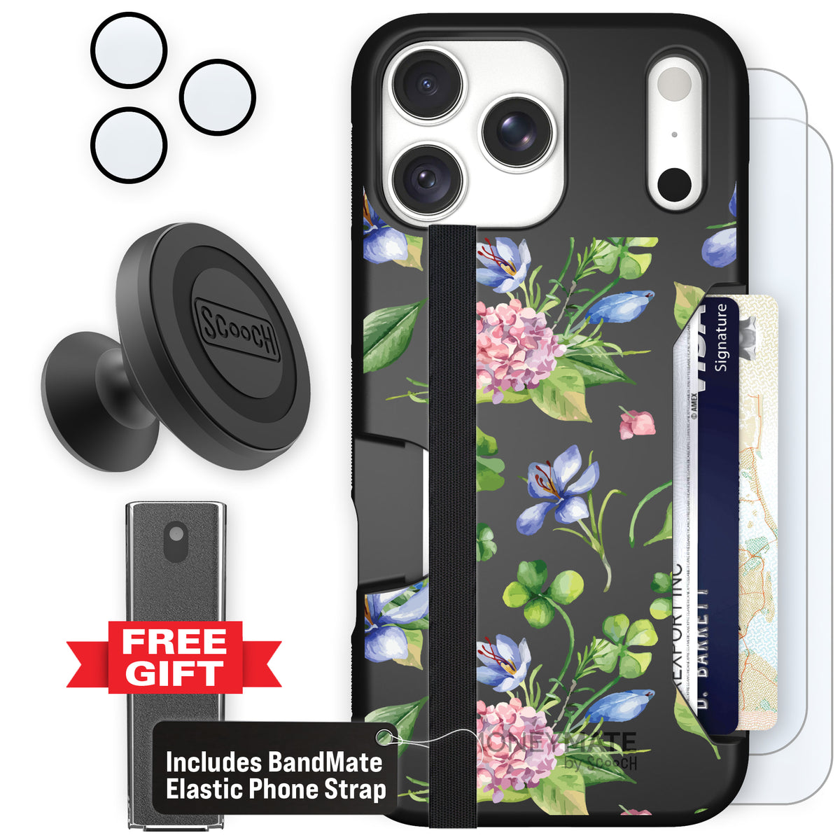 Moneymate Lucky Hydrangea for iPhone 18 Pro Max — Defender Bundle