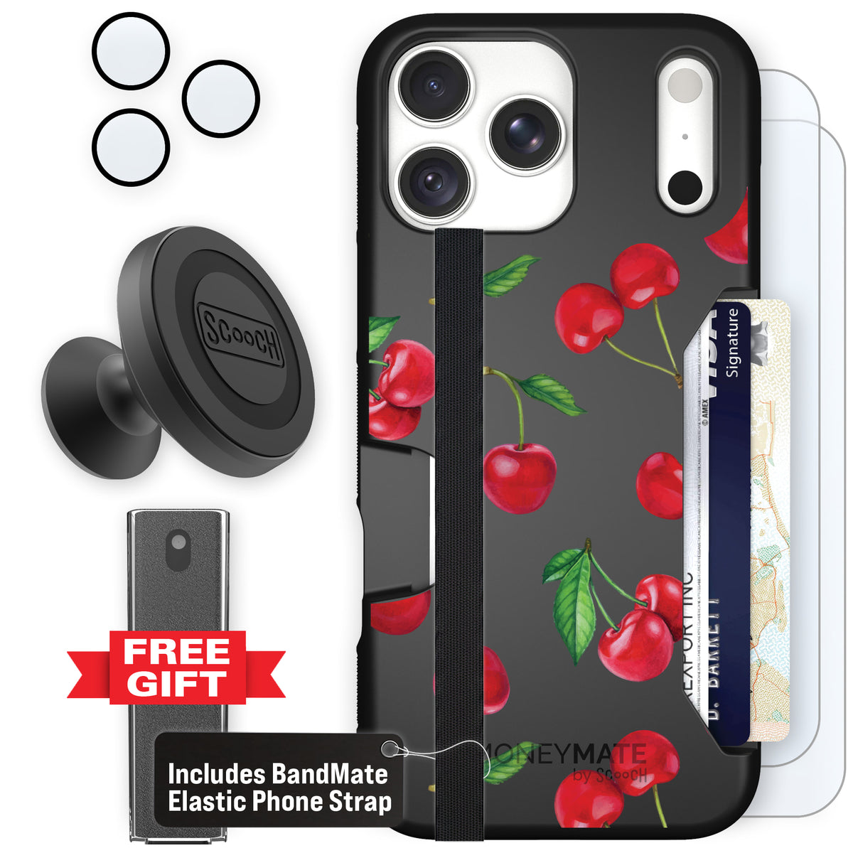 Moneymate Very Cherry for iPhone 18 Pro Max — Defender Bundle