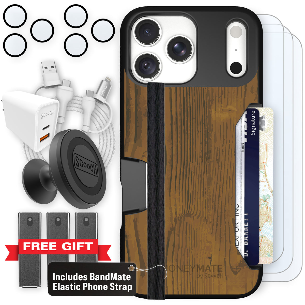 Moneymate Wood Grain for iPhone 18 Pro Max — Ultimate Bundle