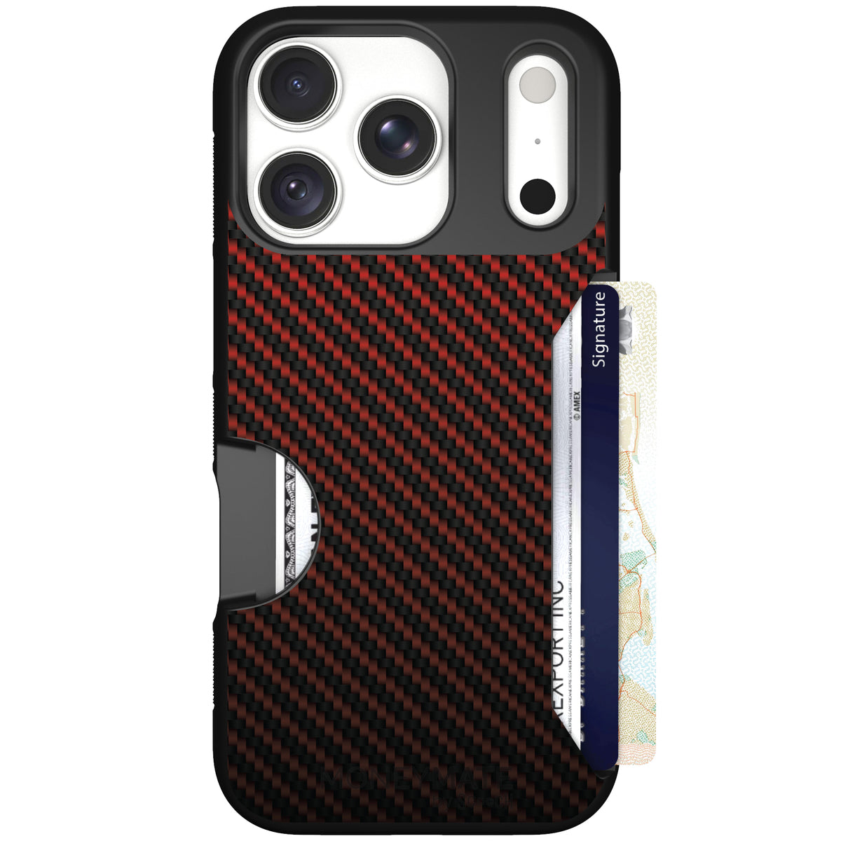 Moneymate Red Carbon Fiber for iPhone 18 Pro — case