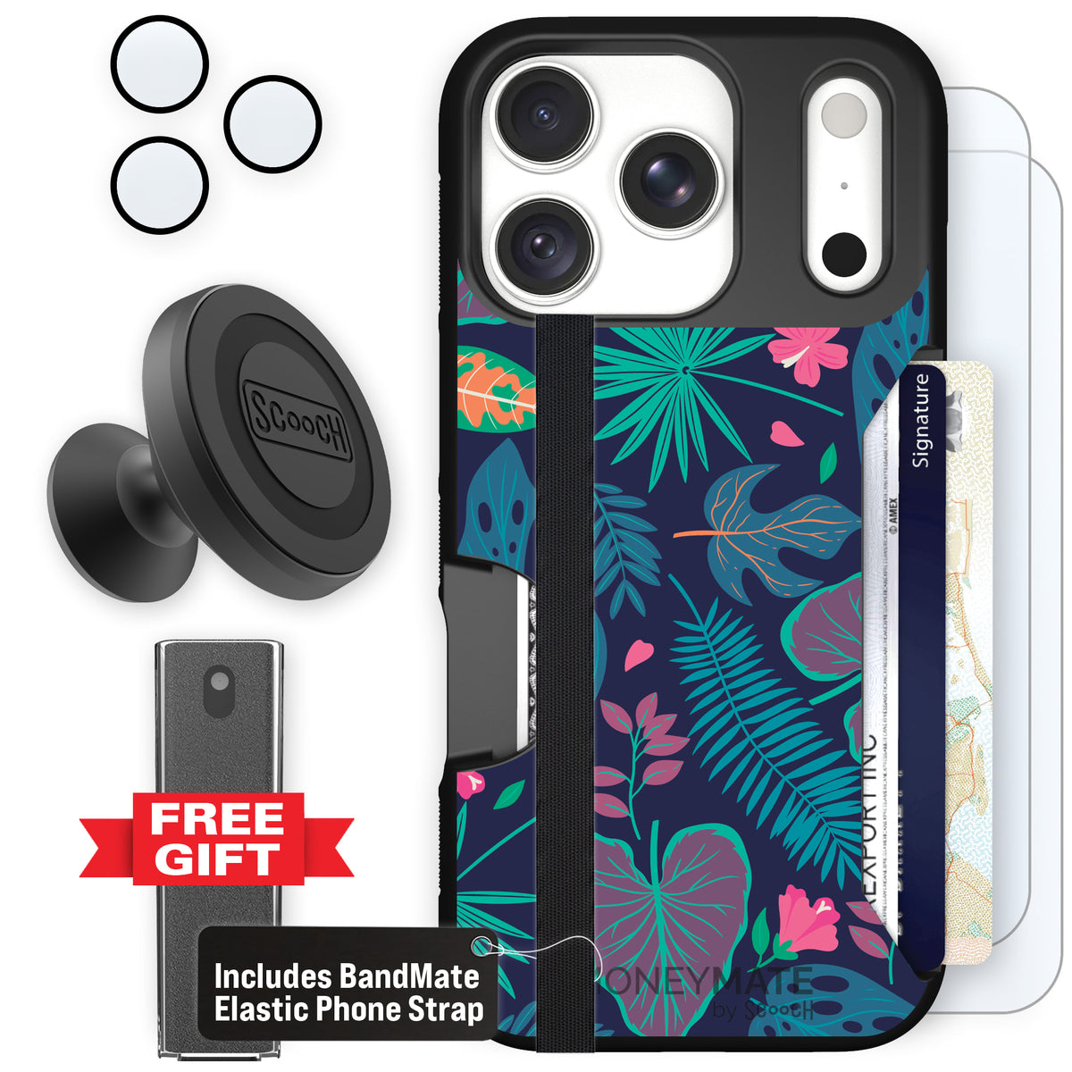 Moneymate Tropical Leaves for iPhone 18 Pro — Defender Bundle