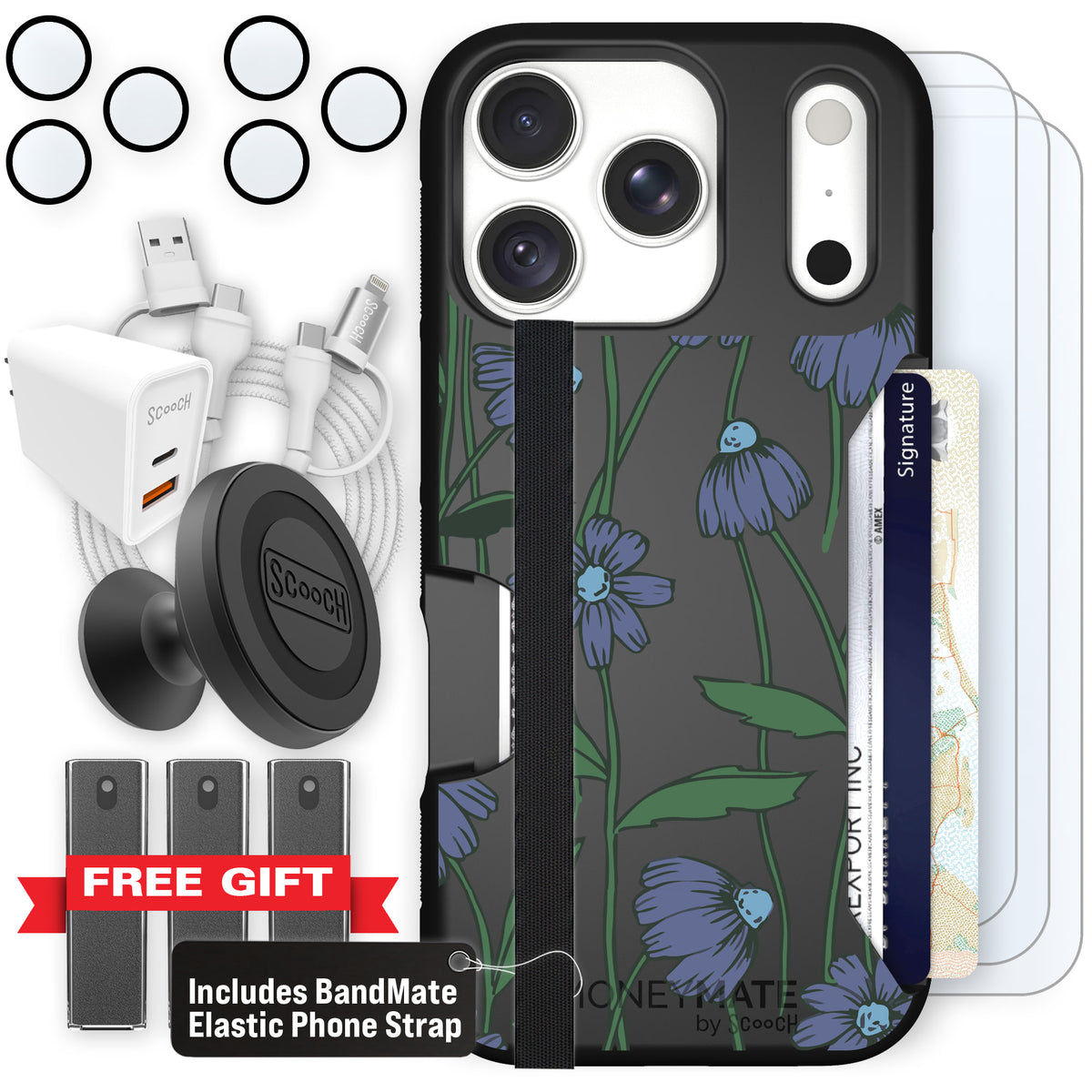 Moneymate Violet Daisy for iPhone 18 Pro — Ultimate Bundle