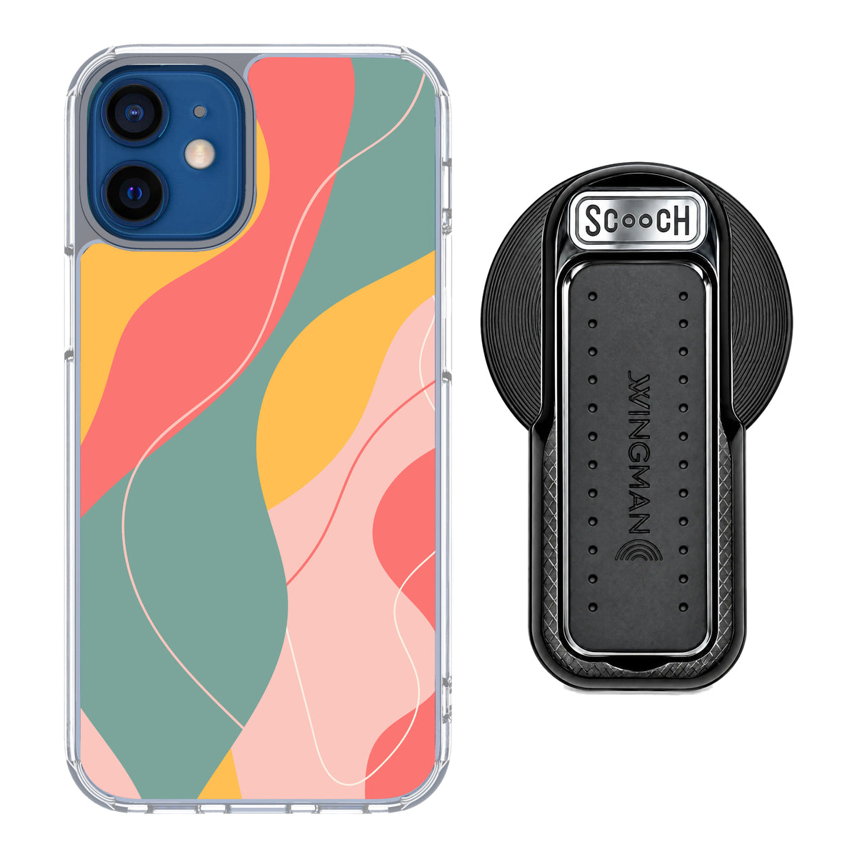 MagCase Abstract Pastel for iPhone 12 mini with Black Wingback for MagSafe