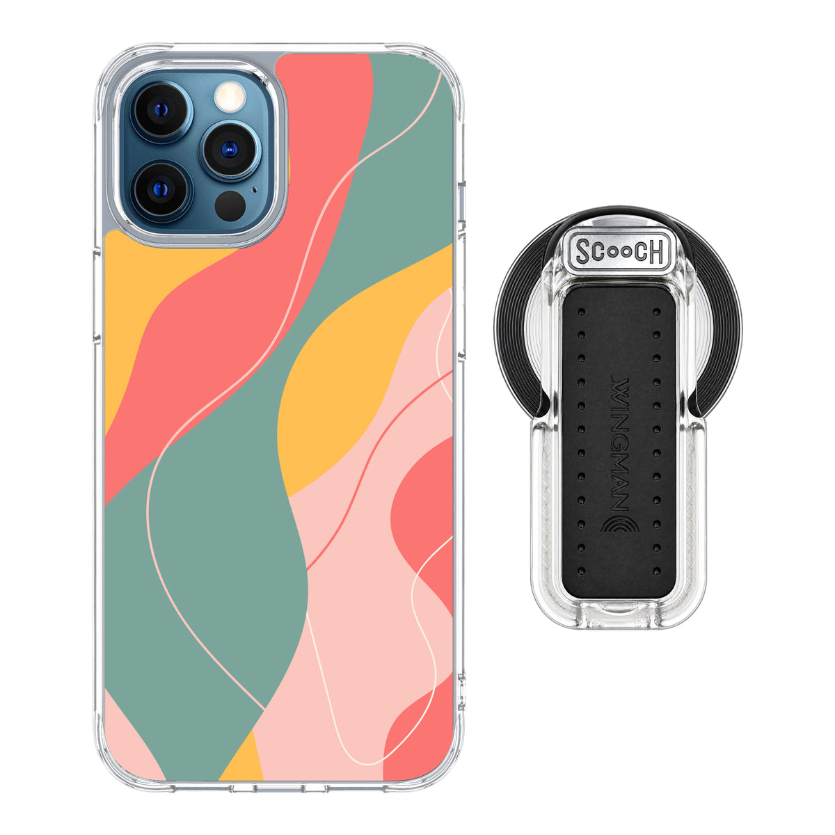 MagCase Abstract Pastel for iPhone 12 Pro Max with Clear Wingback for MagSafe