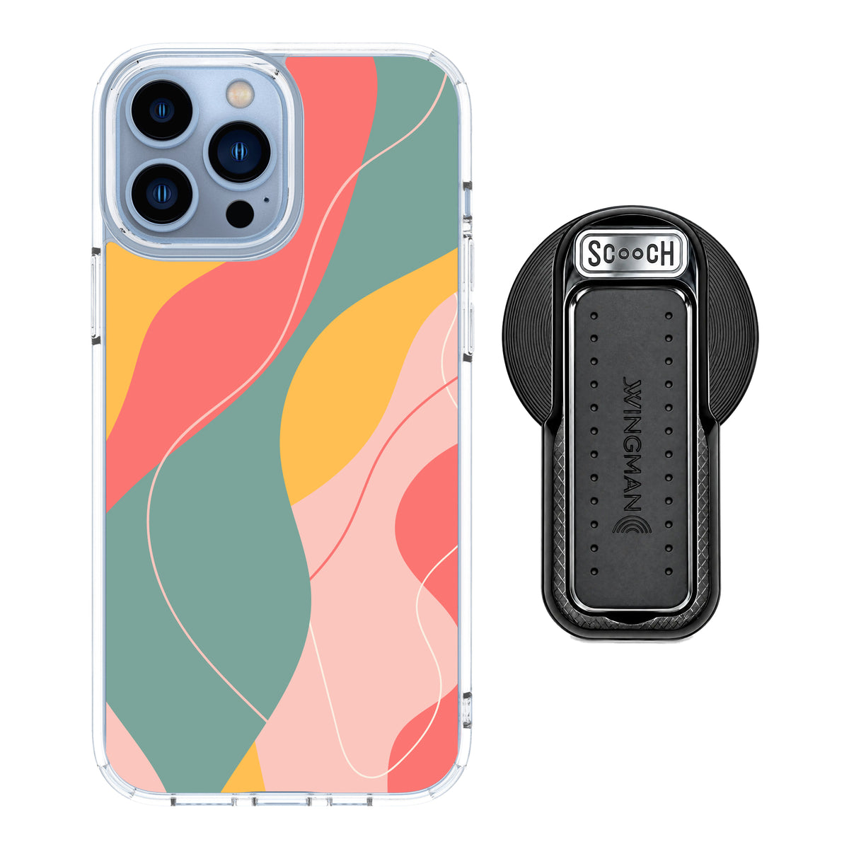 MagCase Abstract Pastel for iPhone 13 Pro Max with Black Wingback for MagSafe