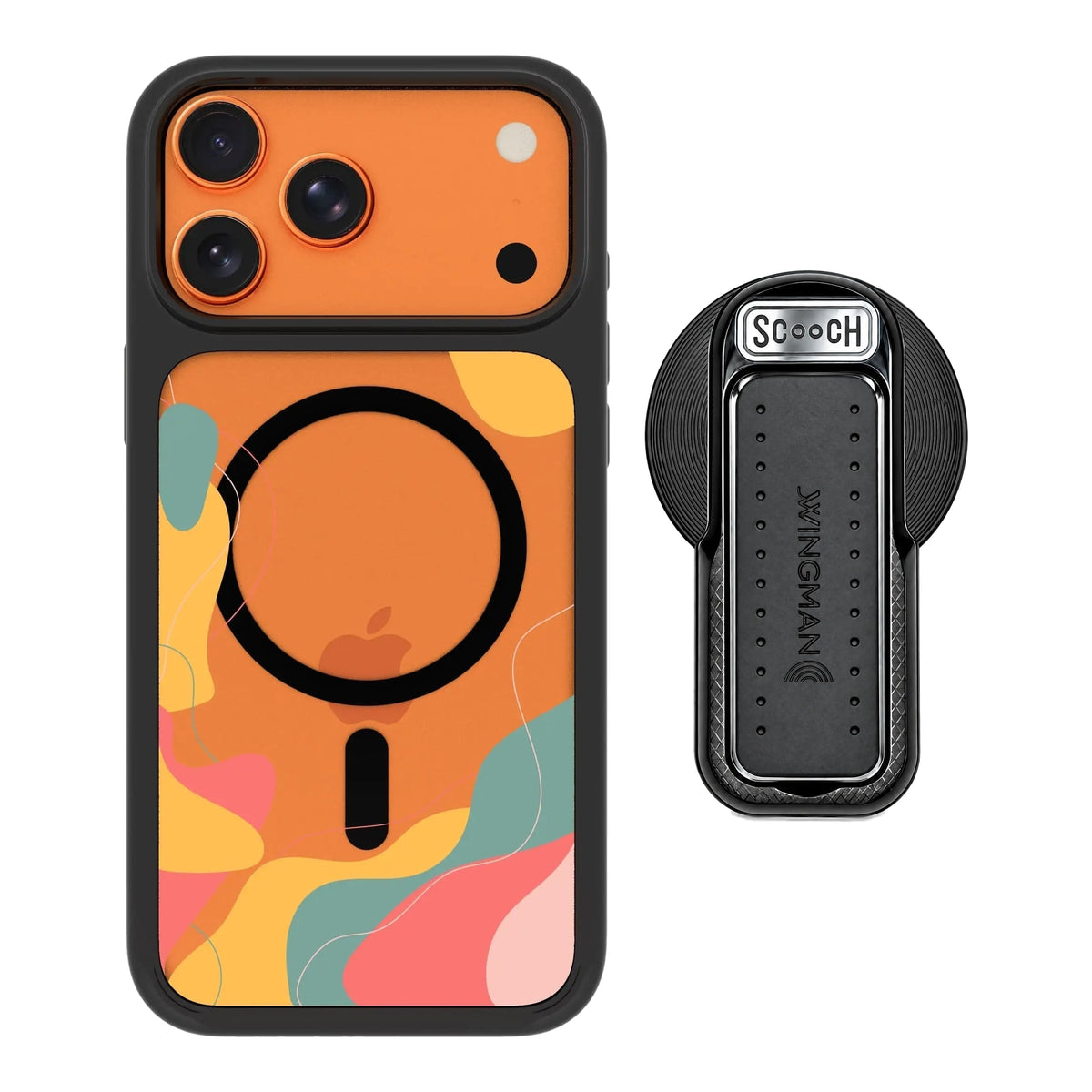 MagCase Abstract Pastel for iPhone 17 Pro Max with Black Wingback for MagSafe