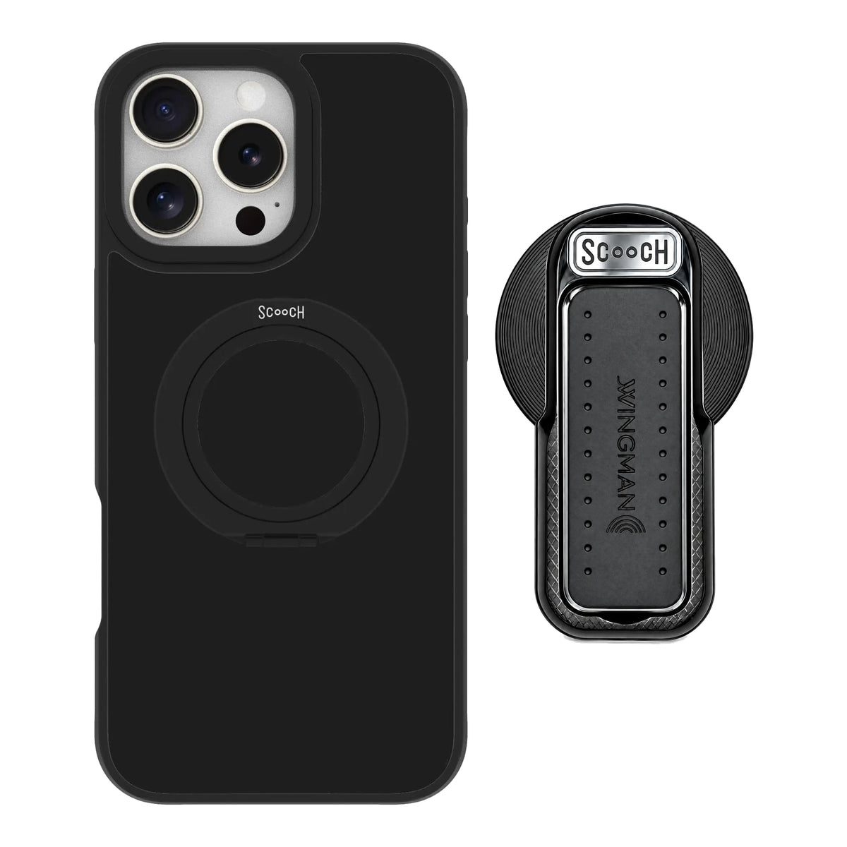 HaloCase Black for iPhone 16 Pro Max with Black Wingback for MagSafe