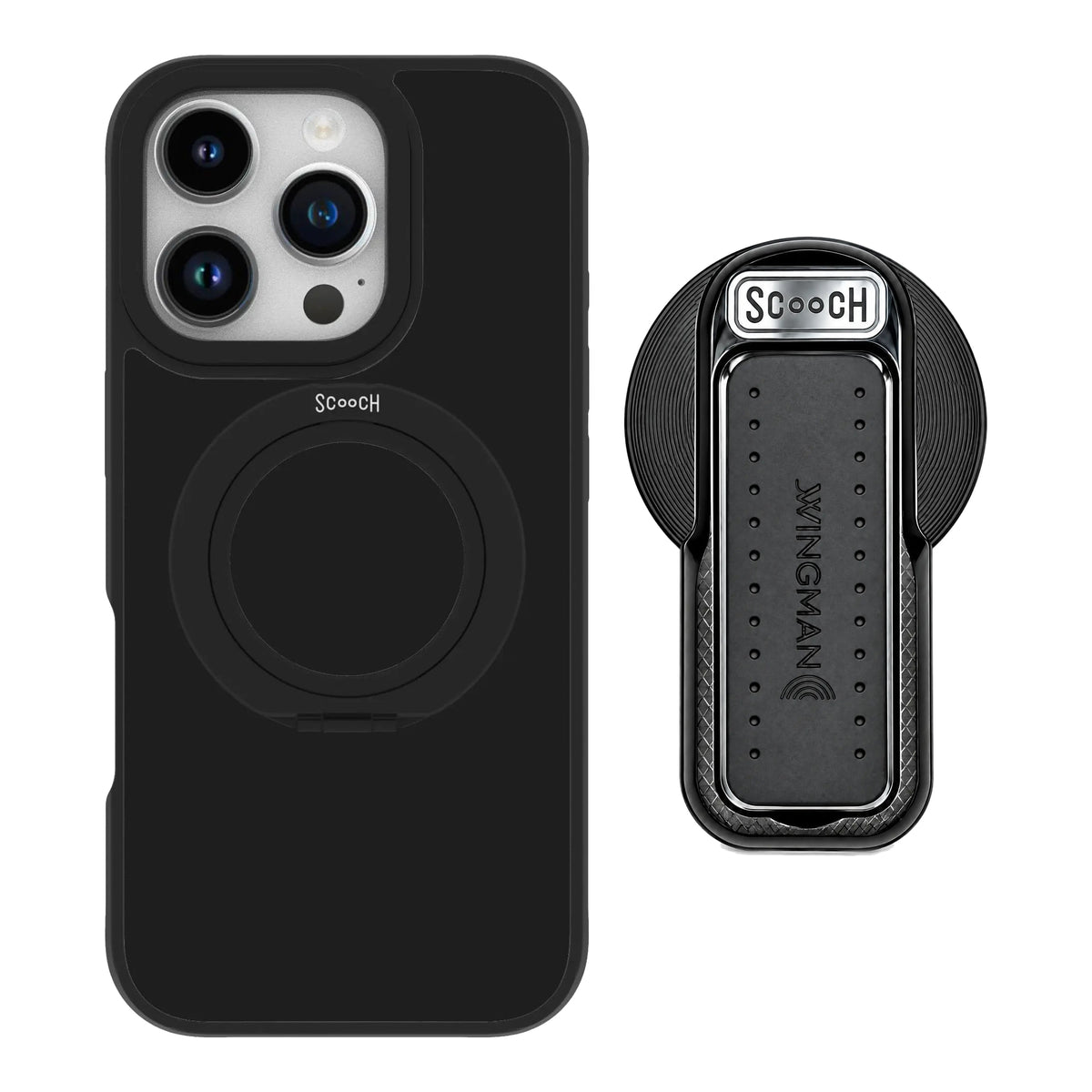 HaloCase Black for iPhone 16 Pro with Black Wingback for MagSafe