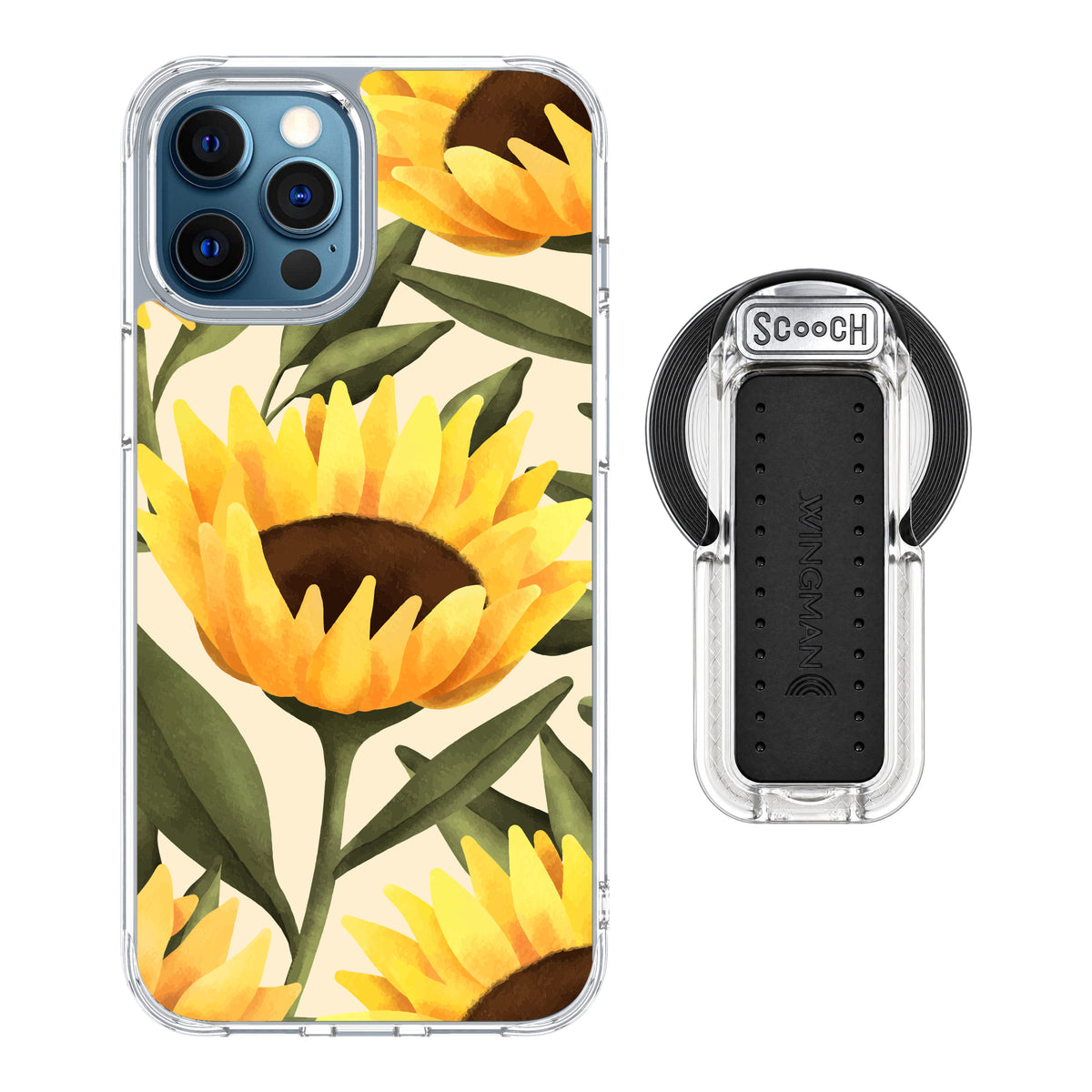 MagCase Blooming Sunflowers for iPhone 12 Pro Max with Clear Wingback for MagSafe