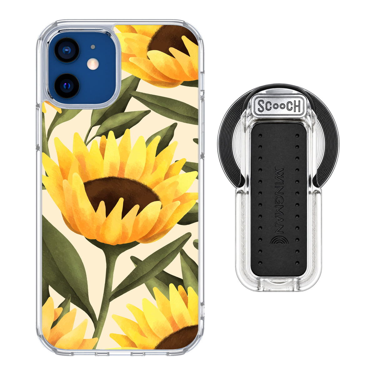 MagCase Blooming Sunflowers for iPhone 12 with Clear Wingback for MagSafe