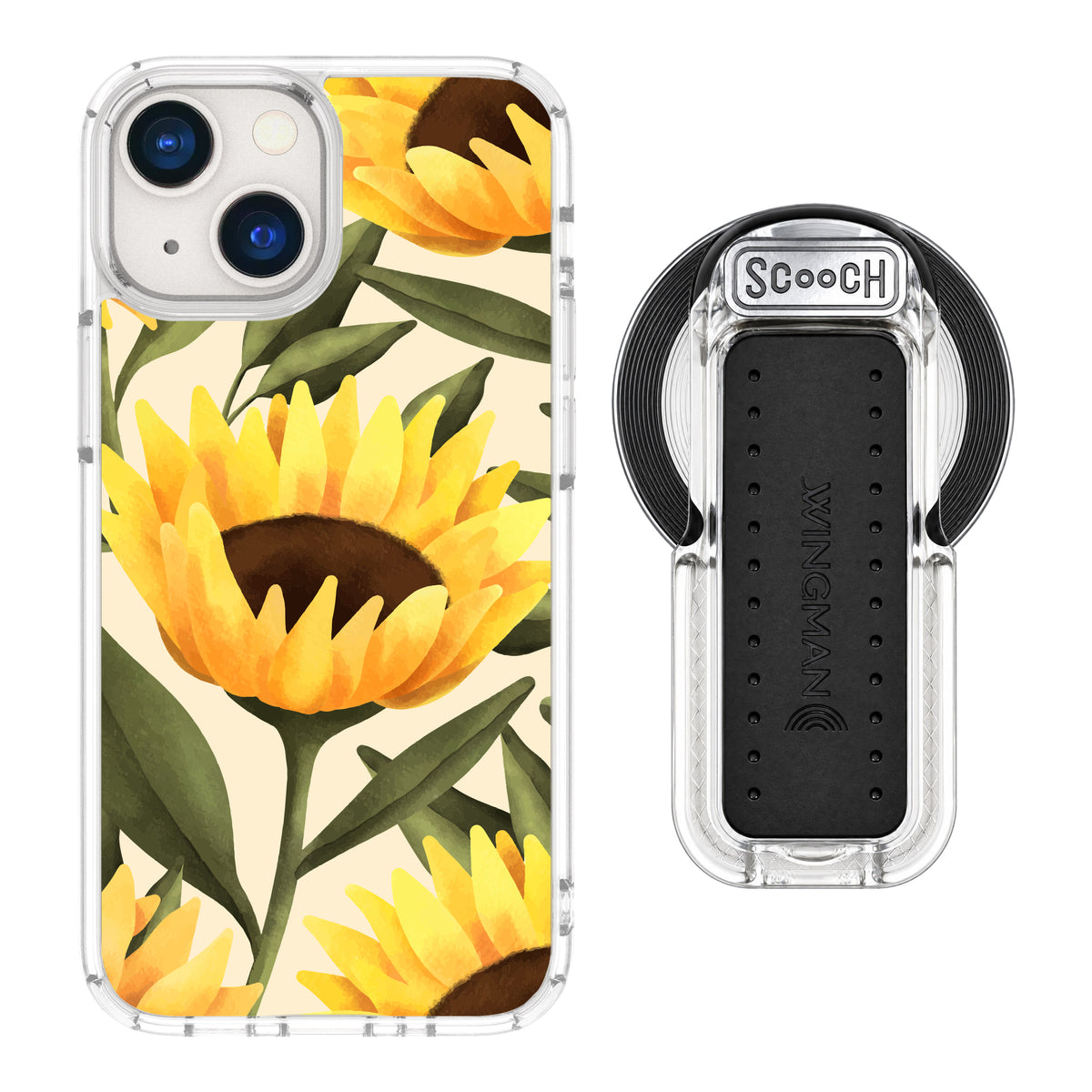 MagCase Blooming Sunflowers for iPhone 13 mini with Clear Wingback for MagSafe