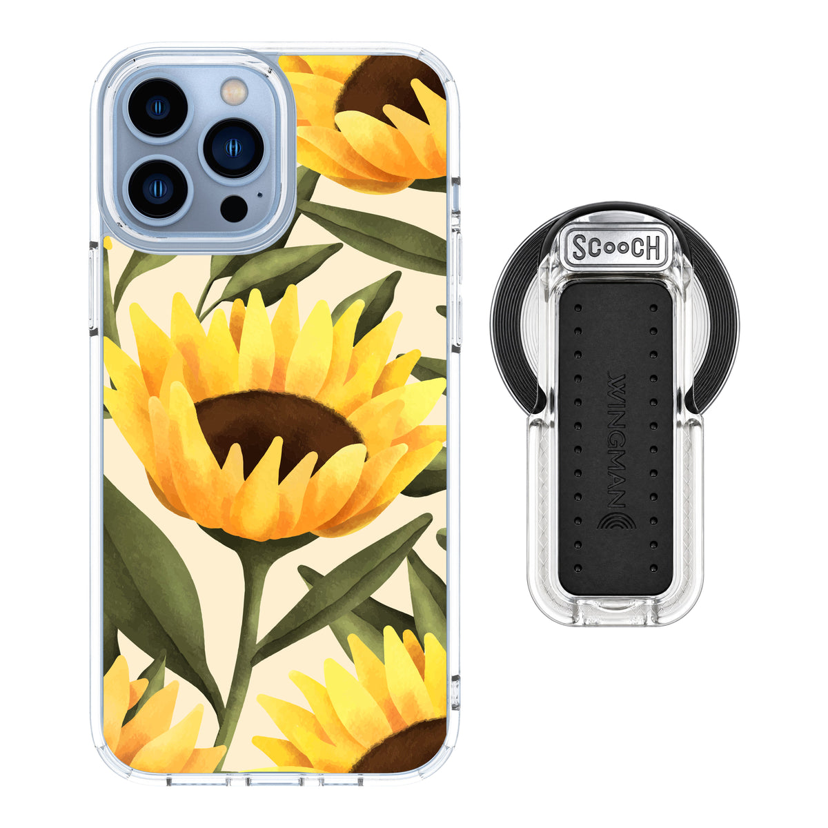 MagCase Blooming Sunflowers for iPhone 13 Pro Max with Clear Wingback for MagSafe