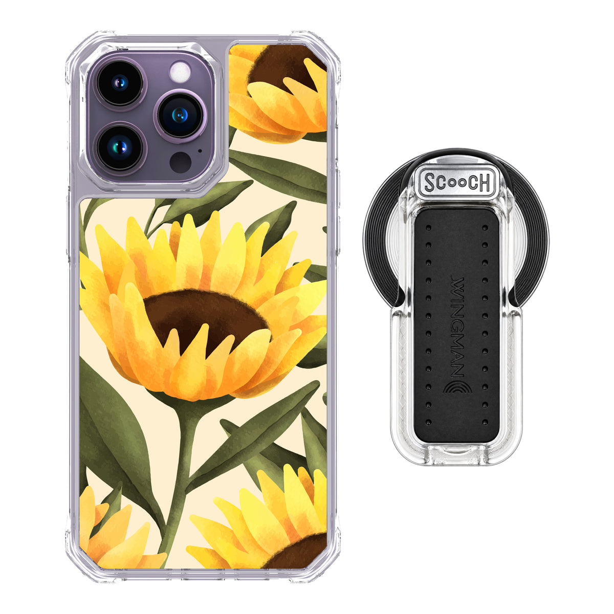 MagCase Blooming Sunflowers for iPhone 14 Pro Max with Clear Wingback for MagSafe