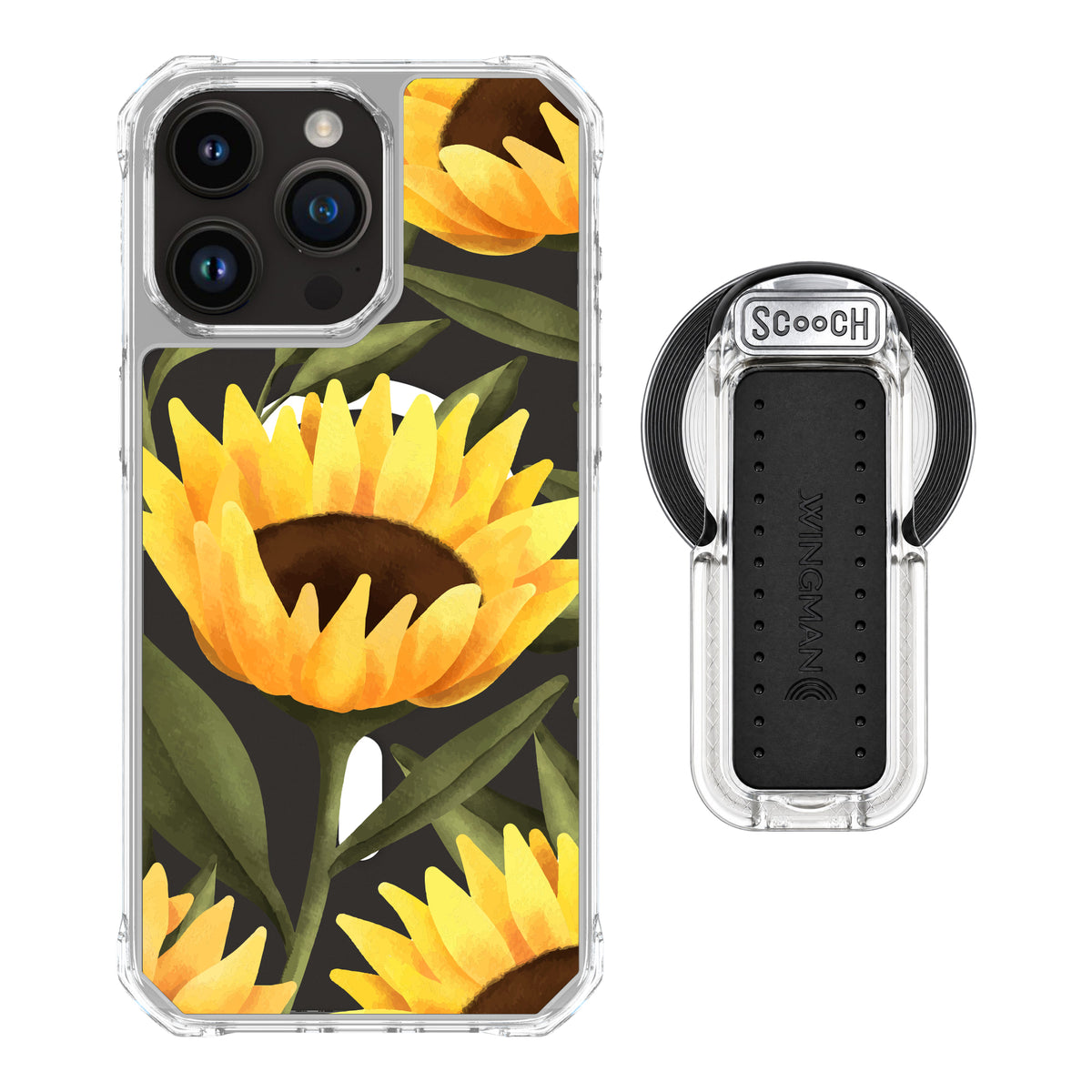 MagCase Blooming Sunflowers for iPhone 15 Pro Max with Clear Wingback for MagSafe