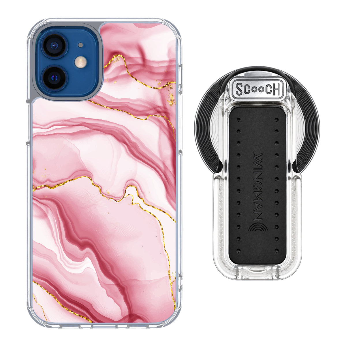 MagCase Blush Marble for iPhone 12 mini with Clear Wingback for MagSafe