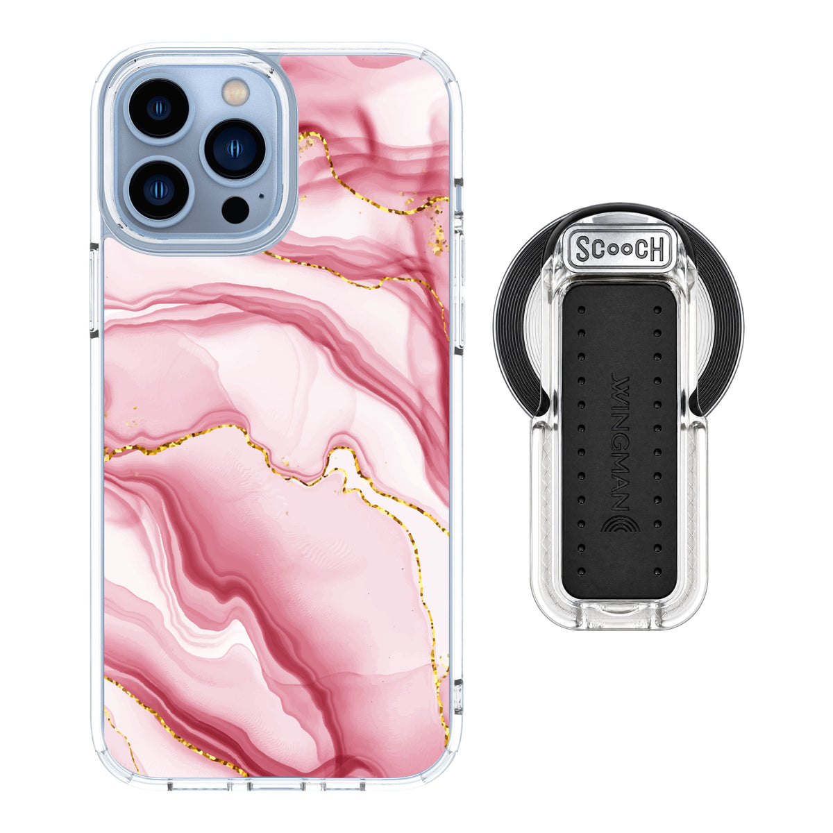 MagCase Blush Marble for iPhone 13 Pro Max with Clear Wingback for MagSafe