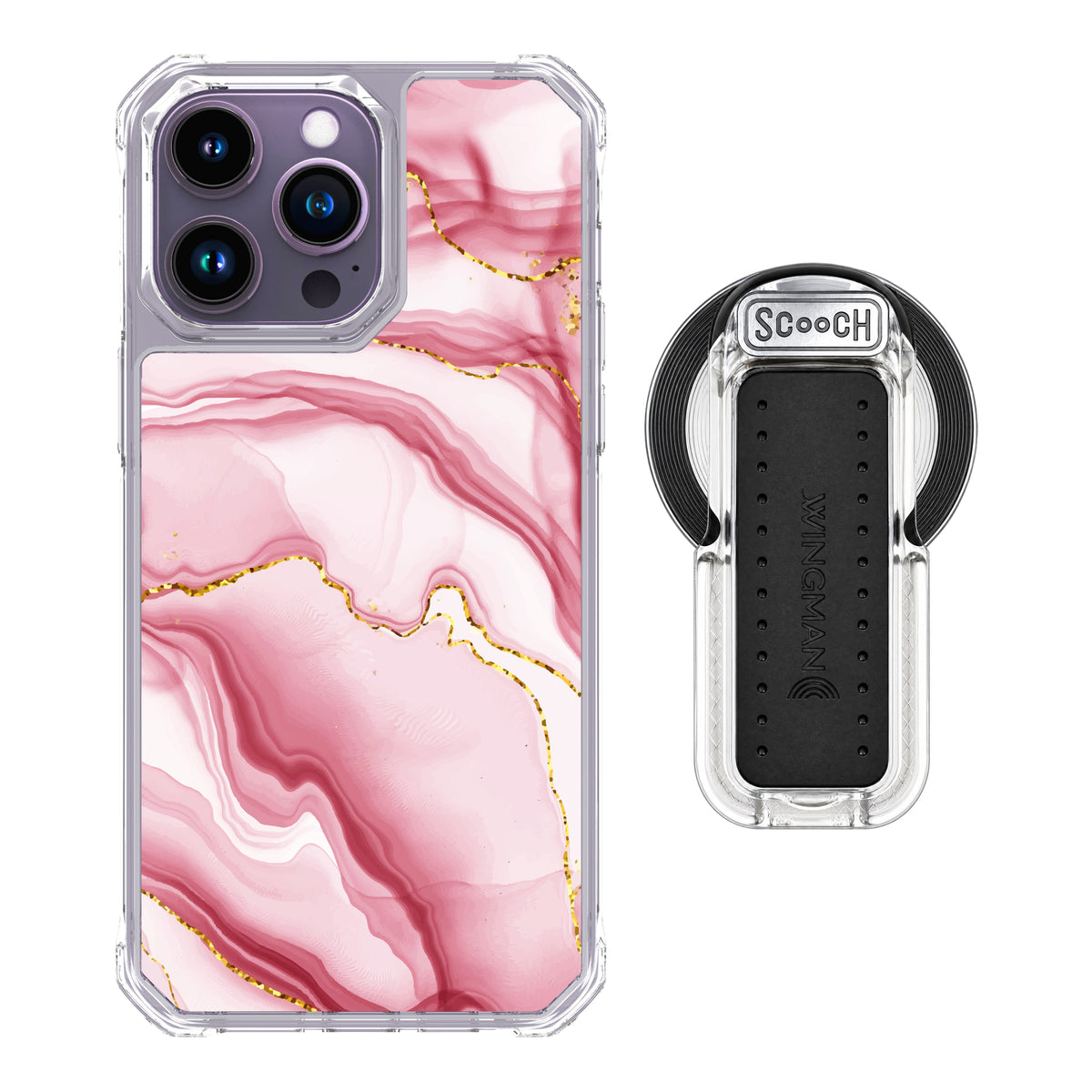 MagCase Blush Marble for iPhone 14 Pro Max with Clear Wingback for MagSafe