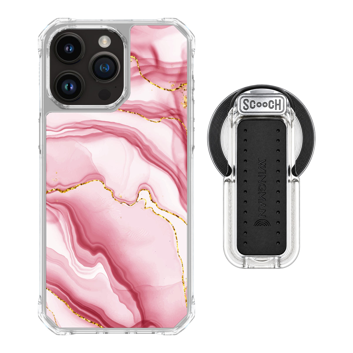 MagCase Blush Marble for iPhone 15 Pro Max with Clear Wingback for MagSafe