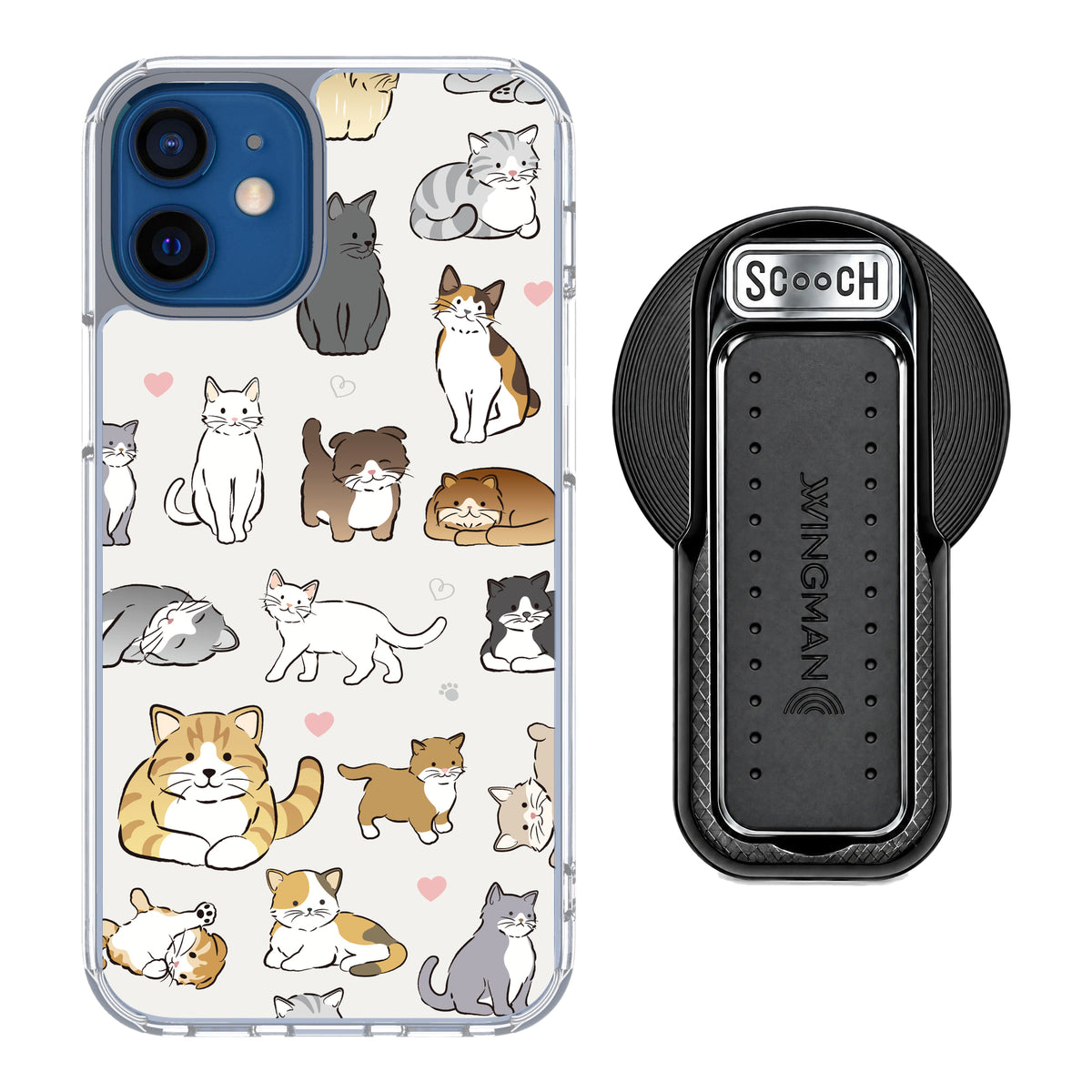 MagCase Cat Party for iPhone 12 mini with Black Wingback for MagSafe