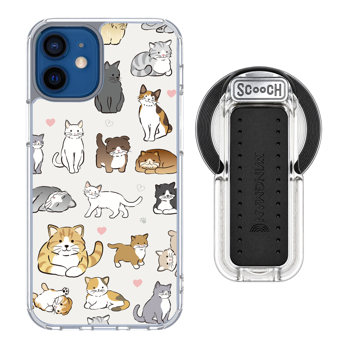 MagCase Cat Party for iPhone 12 mini with Clear Wingback for MagSafe