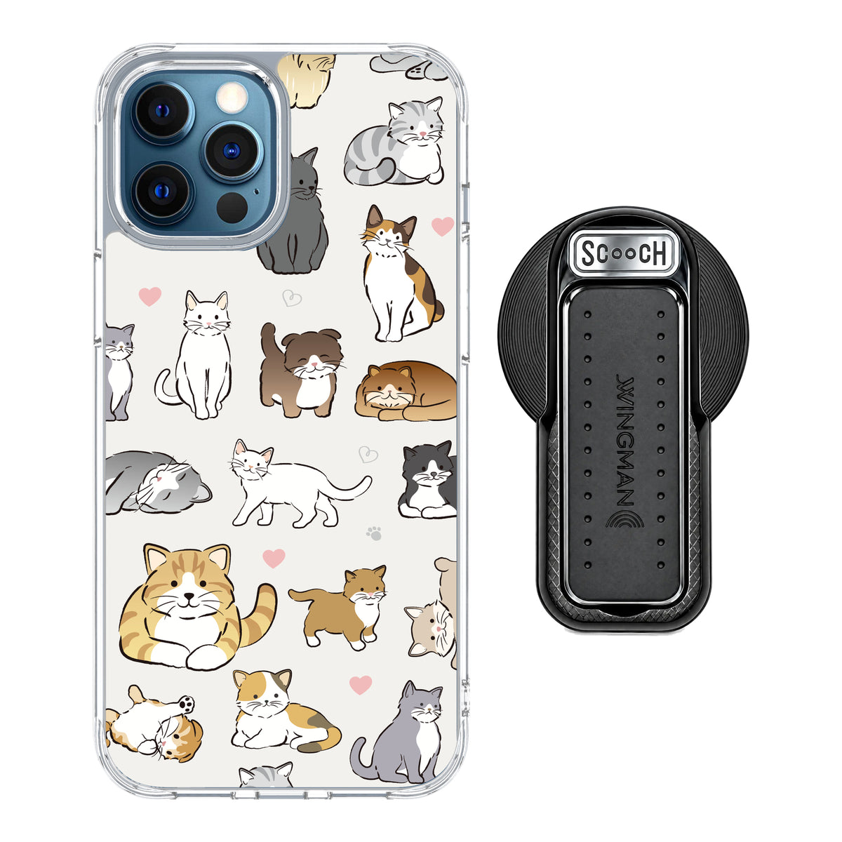 MagCase Cat Party for iPhone 12 Pro Max with Black Wingback for MagSafe