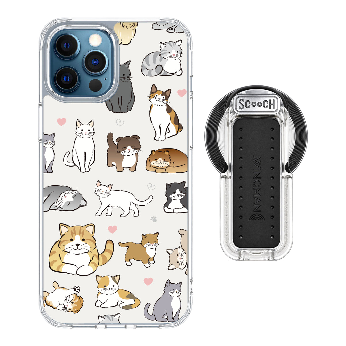 MagCase Cat Party for iPhone 12 Pro Max with Clear Wingback for MagSafe