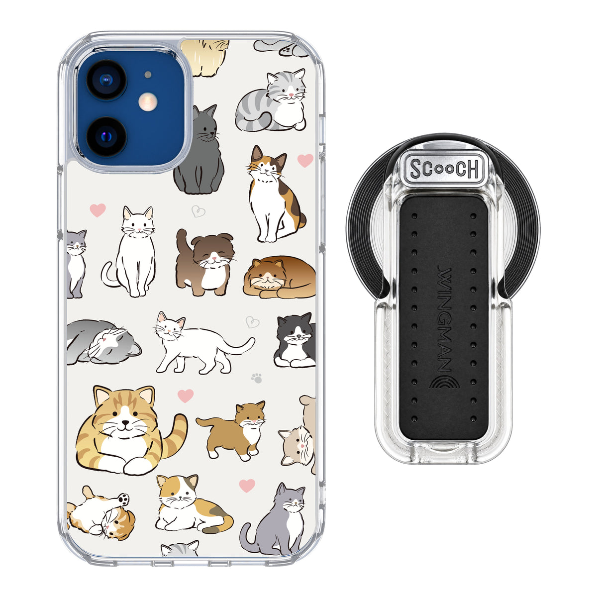 MagCase Cat Party for iPhone 12 with Clear Wingback for MagSafe