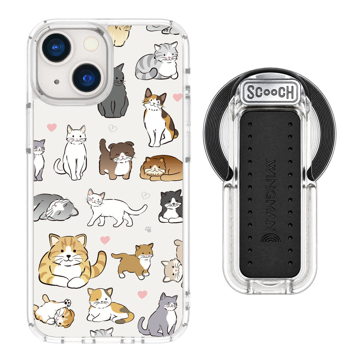MagCase Cat Party for iPhone 13 mini with Clear Wingback for MagSafe