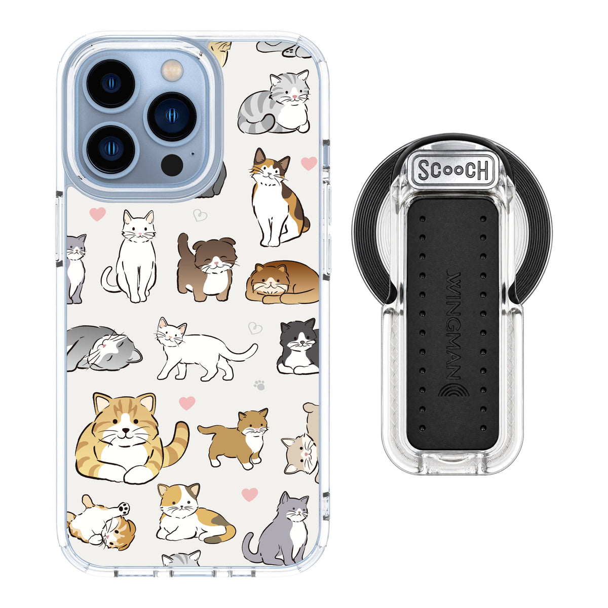 MagCase Cat Party for iPhone 13 Pro with Clear Wingback for MagSafe