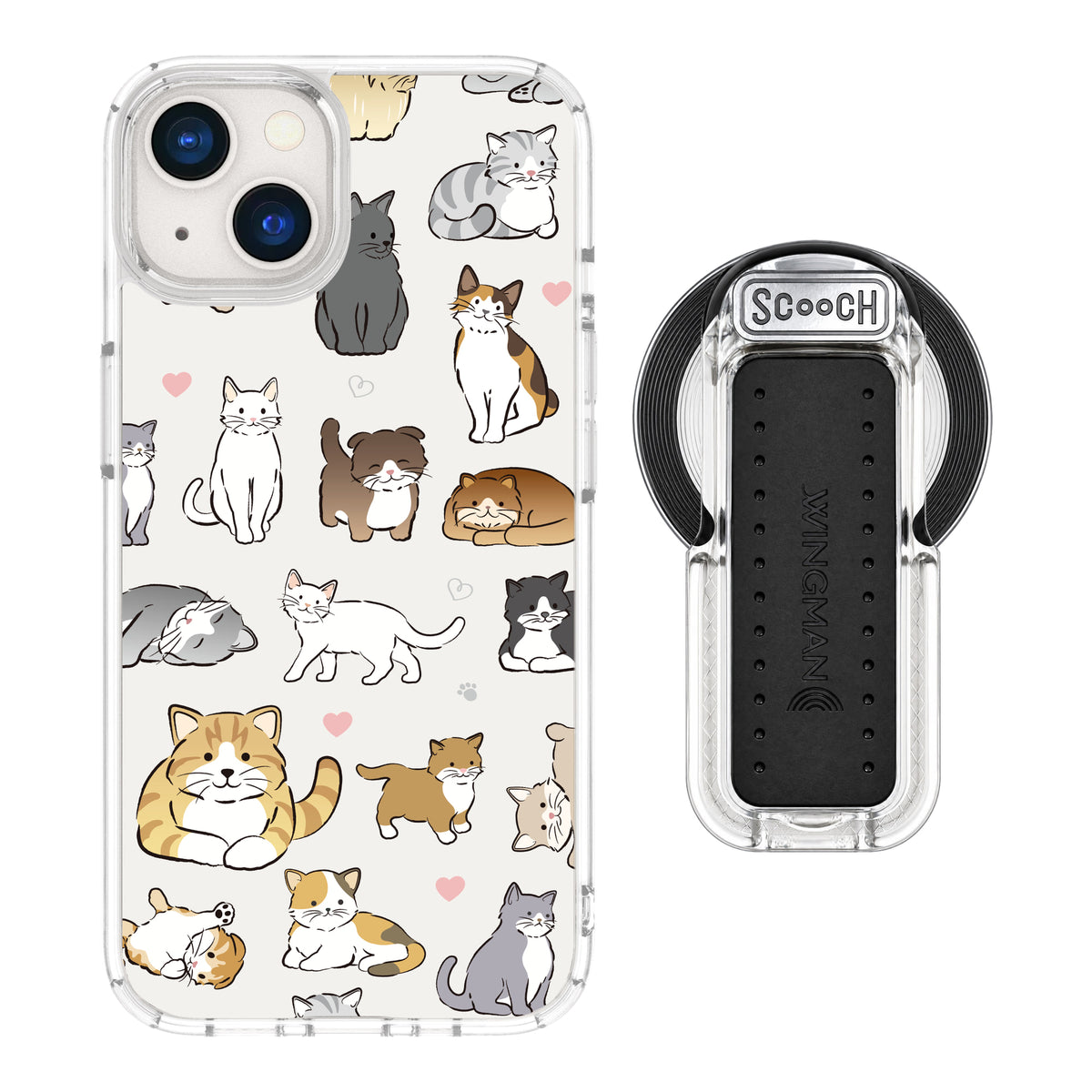 MagCase Cat Party for iPhone 13 with Clear Wingback for MagSafe