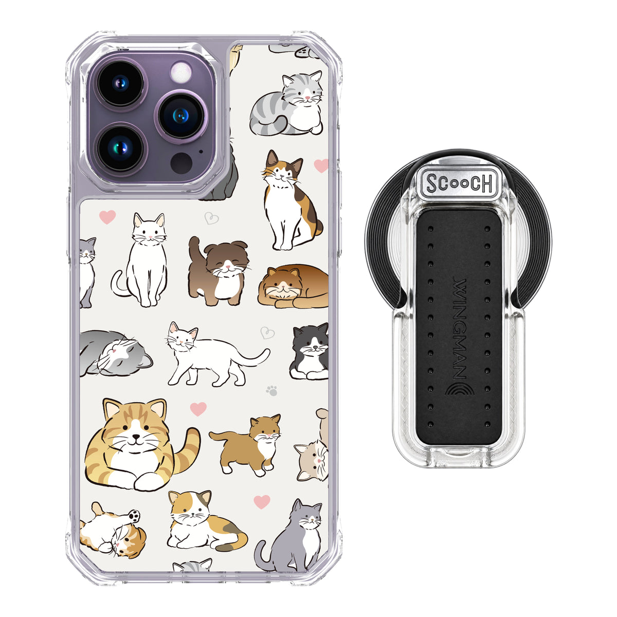 MagCase Cat Party for iPhone 14 Pro Max with Clear Wingback for MagSafe