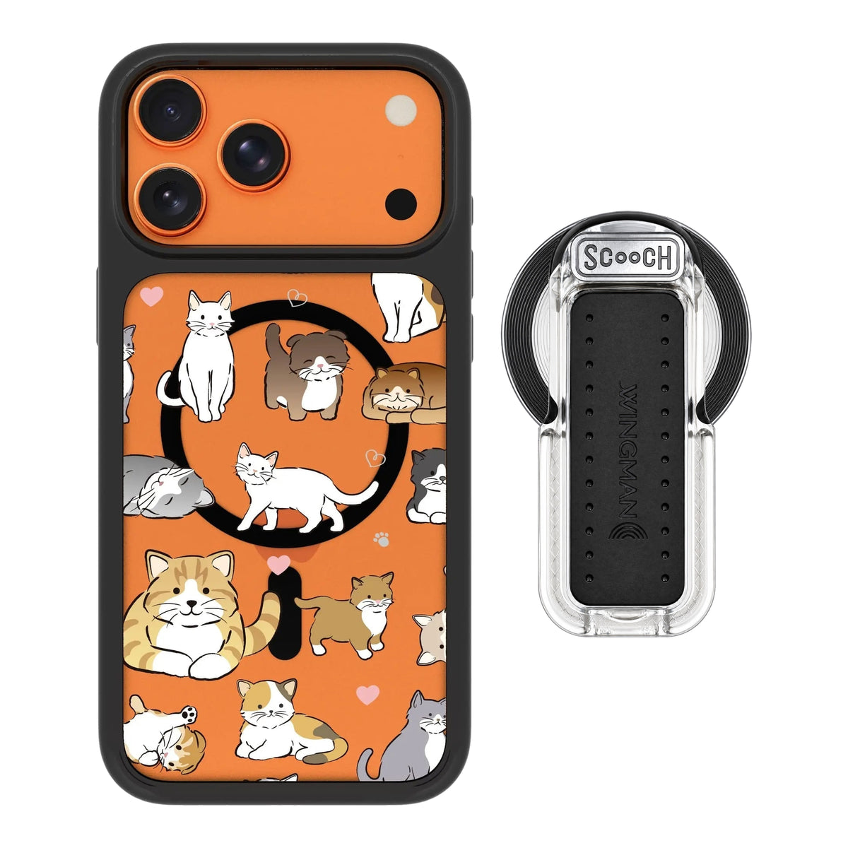MagCase Cat Party for iPhone 17 Pro Max with Clear Wingback for MagSafe