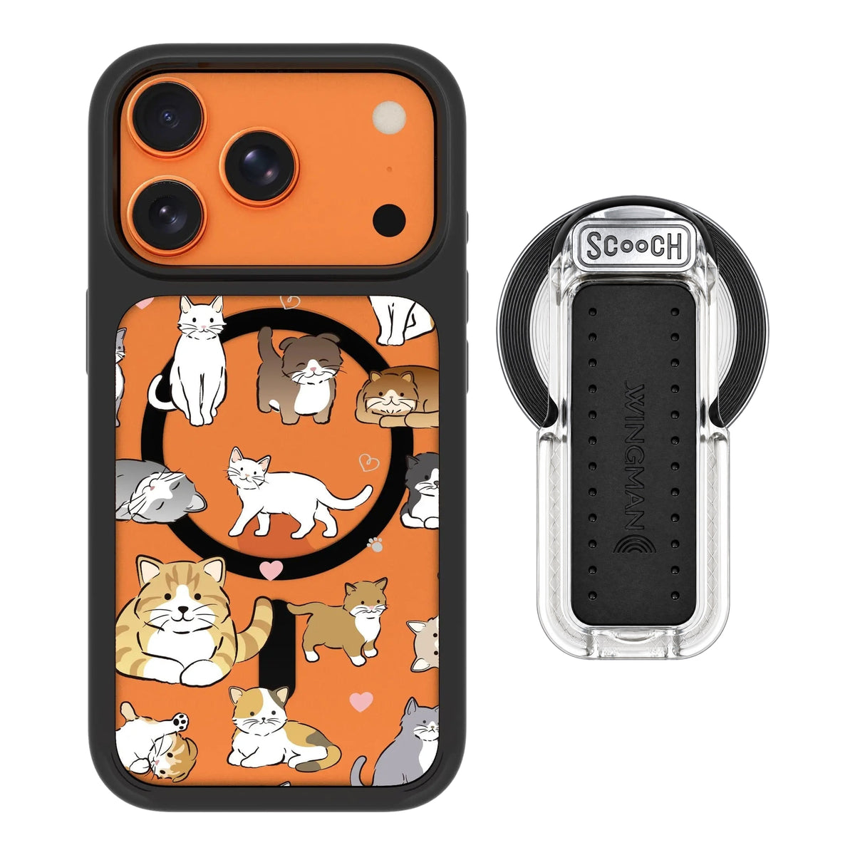 MagCase Cat Party for iPhone 17 Pro with Clear Wingback for MagSafe