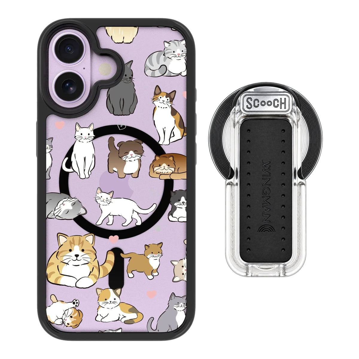 MagCase Cat Party for iPhone 17 with Clear Wingback for MagSafe