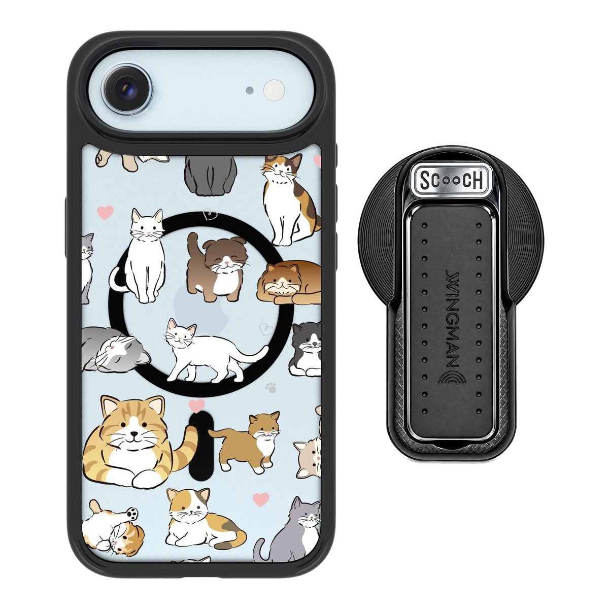 MagCase Cat Party for iPhone Air with Black Wingback for MagSafe
