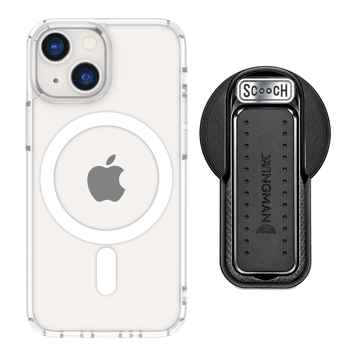 MagCase Clear for iPhone 13 mini with Black Wingback for MagSafe