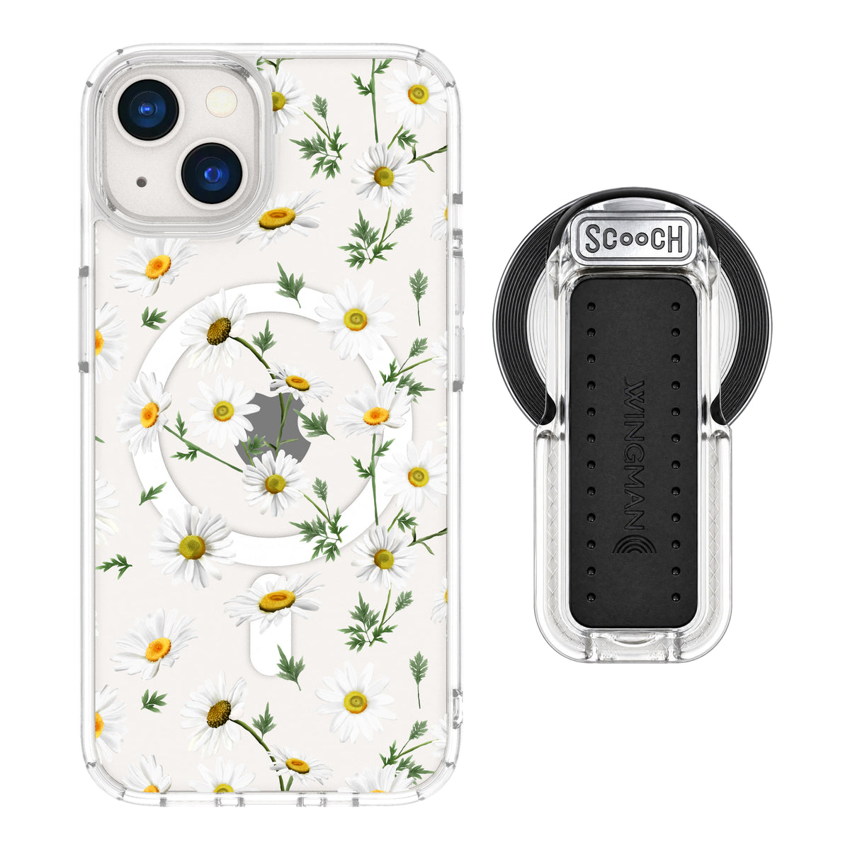MagCase Daisies for iPhone 13 with Clear Wingback for MagSafe