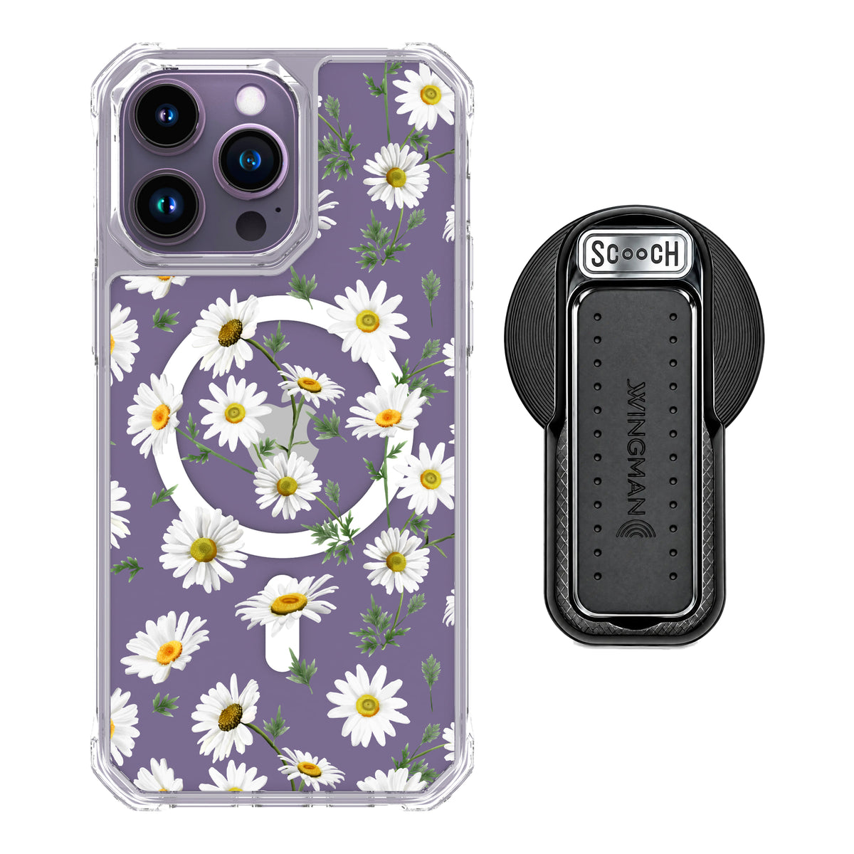 MagCase Daisies for iPhone 14 Pro Max with Black Wingback for MagSafe
