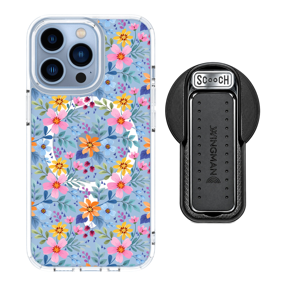 MagCase Full Bloom for iPhone 13 Pro with Black Wingback for MagSafe