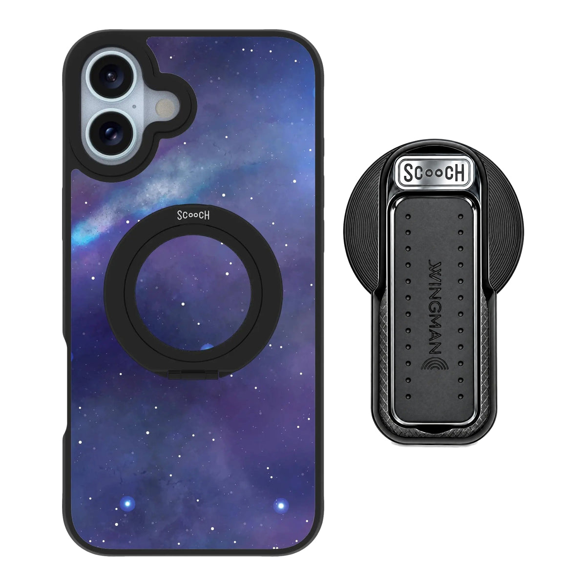 HaloCase Galaxy for iPhone 16 Plus with Black Wingback for MagSafe