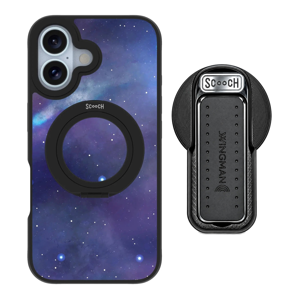 HaloCase Galaxy for iPhone 16 with Black Wingback for MagSafe