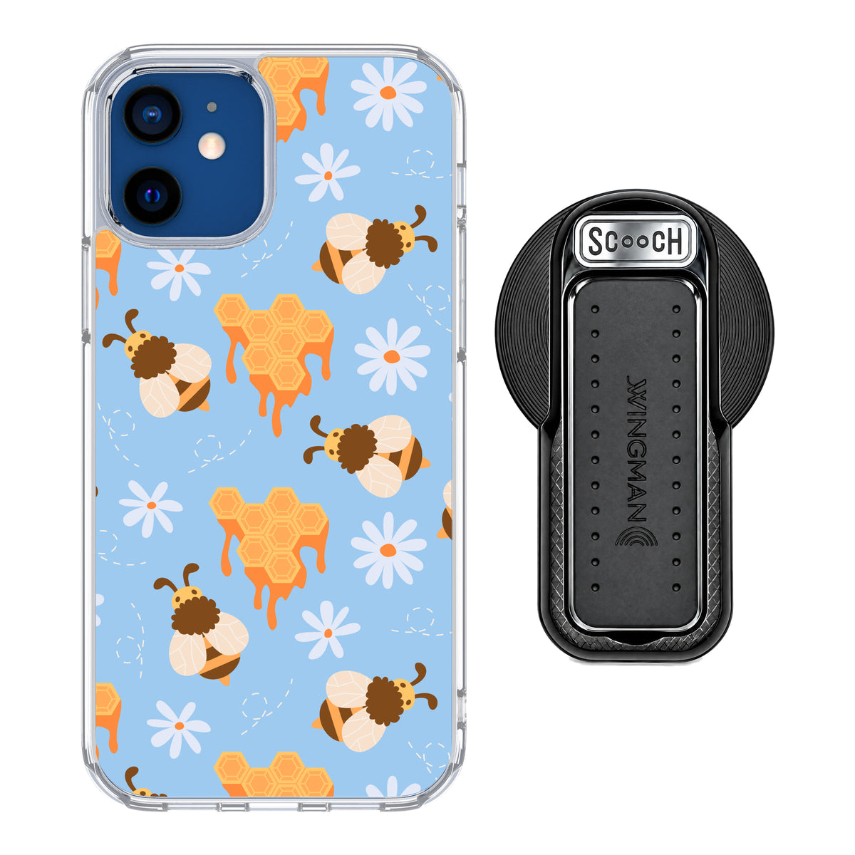 MagCase Honey Bees for iPhone 12 with Black Wingback for MagSafe