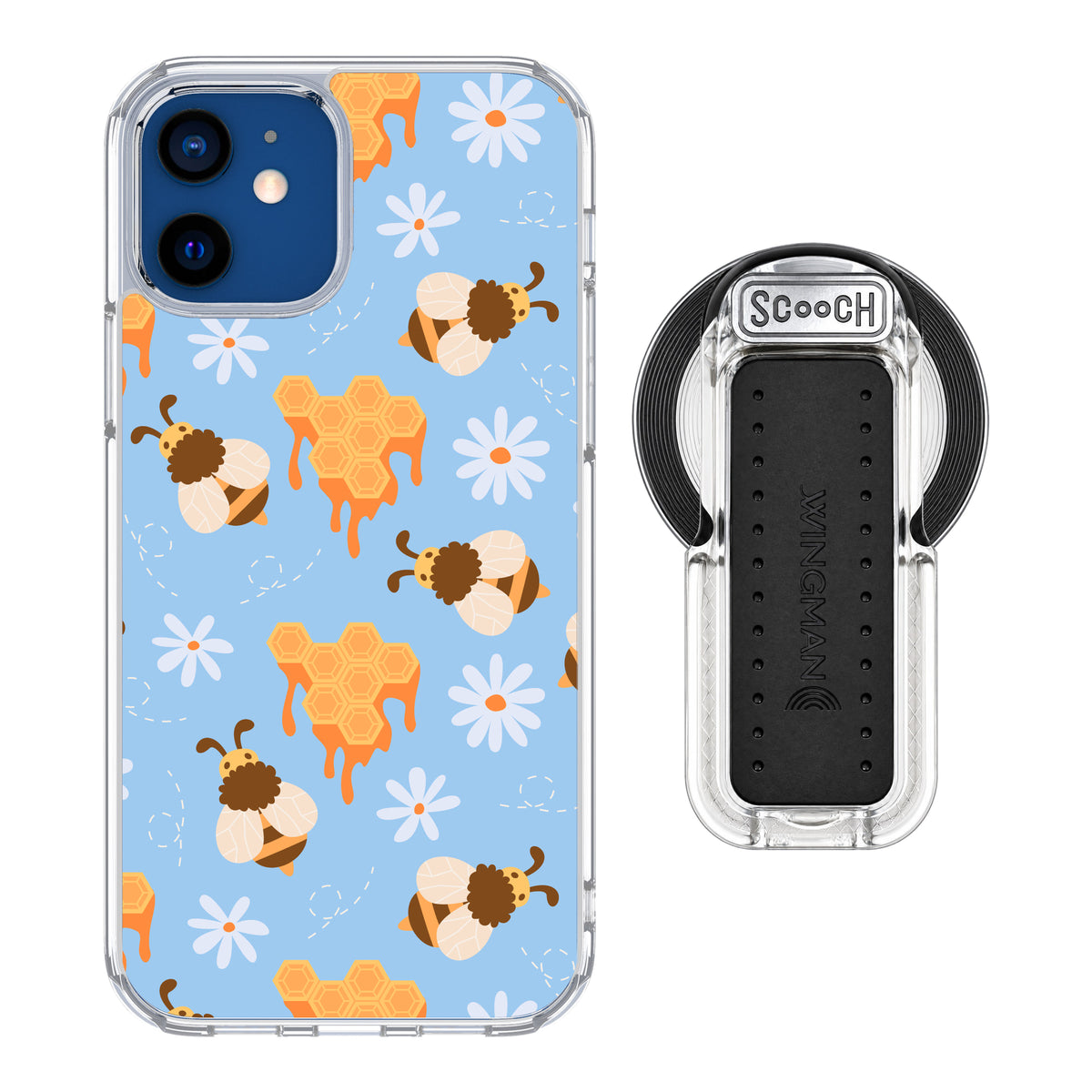 MagCase Honey Bees for iPhone 12 with Clear Wingback for MagSafe