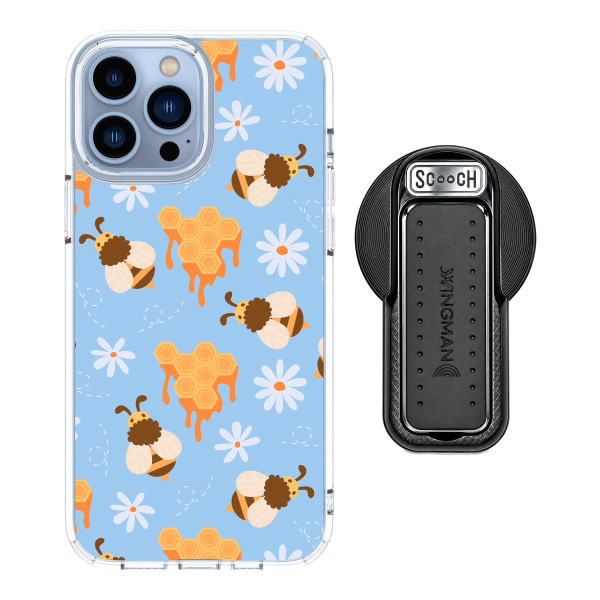 MagCase Honey Bees for iPhone 13 Pro Max with Black Wingback for MagSafe