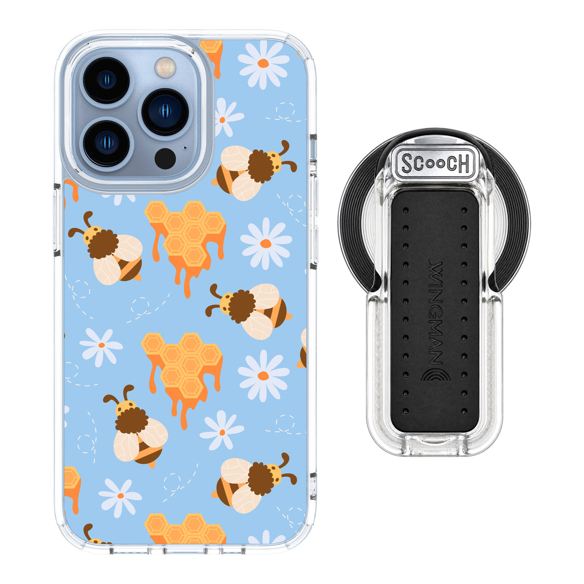 MagCase Honey Bees for iPhone 13 Pro with Clear Wingback for MagSafe