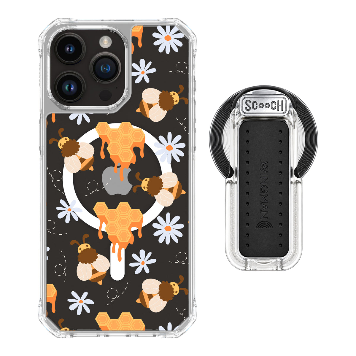 MagCase Honey Bees for iPhone 15 Pro Max with Clear Wingback for MagSafe